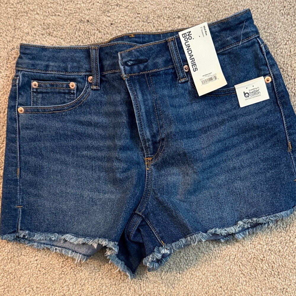 No Boundaries Women's Dark Blue Jean Shorts